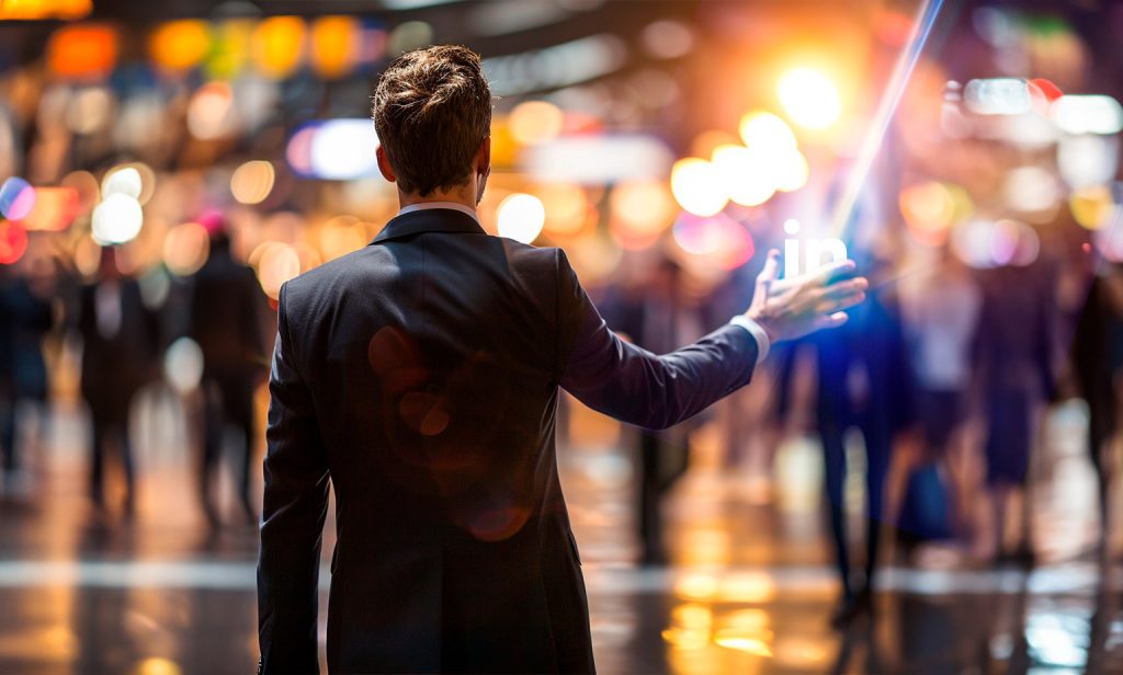 imagen de un hombre y logo linkedin