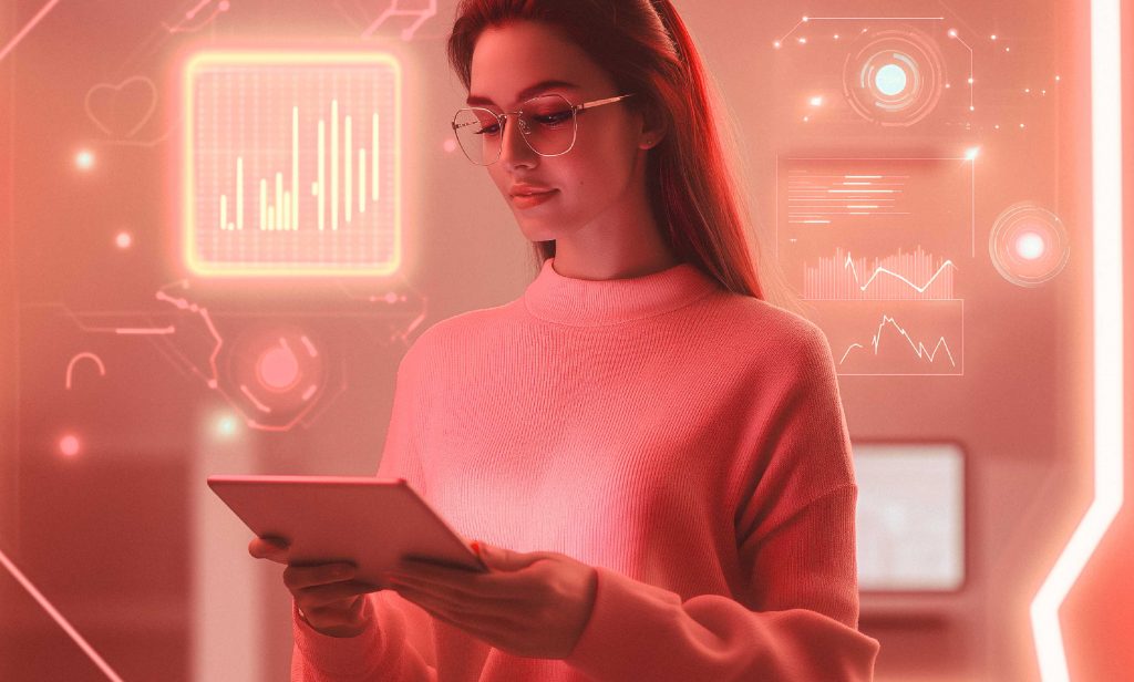 chica co tablet revisando el marketing de contenidos de su estrategia