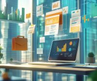 imagen con ordenador y documentos que representan el análisis de datos en empresas tradicionales