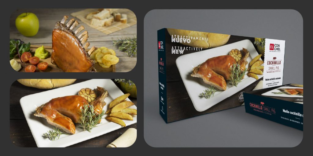 Fotografía de cochinillo para packaging de producto